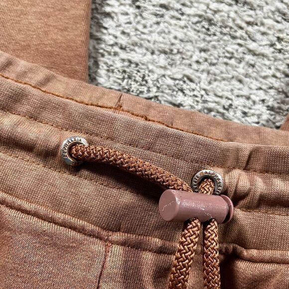 Alphalete Cuffed Sweatpants Joggers Drawstring Washed Burnt Orange - Picture 3 of 6